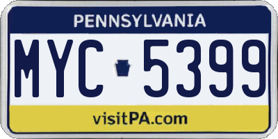 PA license plate MYC5399