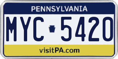 PA license plate MYC5420