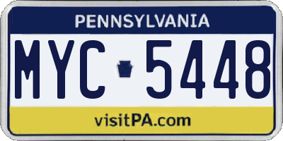 PA license plate MYC5448