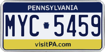 PA license plate MYC5459