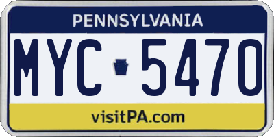 PA license plate MYC5470