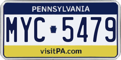 PA license plate MYC5479