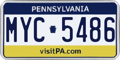 PA license plate MYC5486