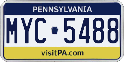PA license plate MYC5488