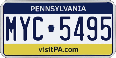 PA license plate MYC5495