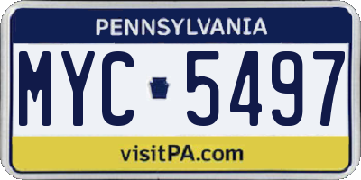 PA license plate MYC5497