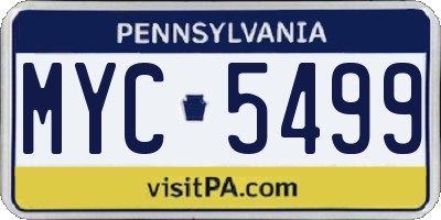 PA license plate MYC5499