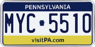 PA license plate MYC5510