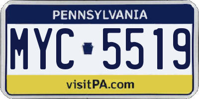 PA license plate MYC5519