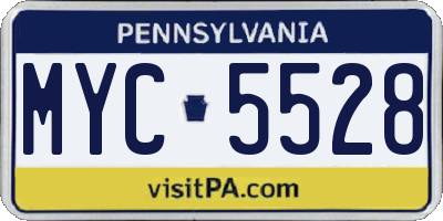 PA license plate MYC5528