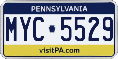PA license plate MYC5529