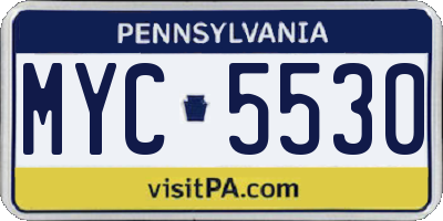 PA license plate MYC5530