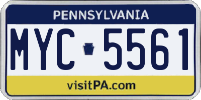 PA license plate MYC5561