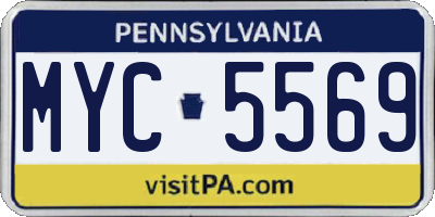 PA license plate MYC5569