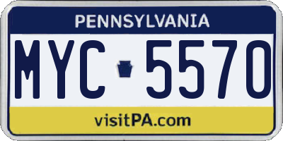 PA license plate MYC5570