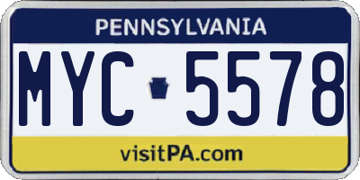 PA license plate MYC5578