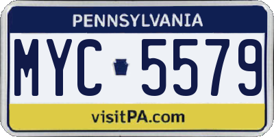 PA license plate MYC5579
