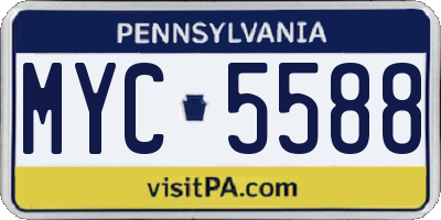 PA license plate MYC5588