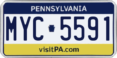 PA license plate MYC5591