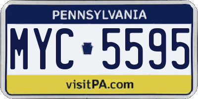 PA license plate MYC5595