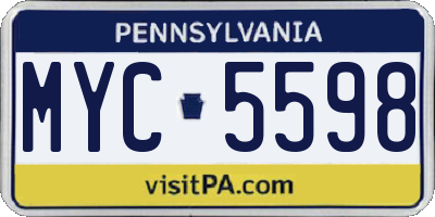 PA license plate MYC5598