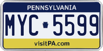 PA license plate MYC5599