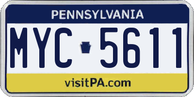 PA license plate MYC5611