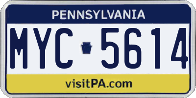 PA license plate MYC5614