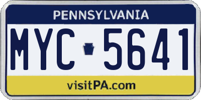 PA license plate MYC5641