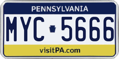 PA license plate MYC5666