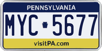 PA license plate MYC5677