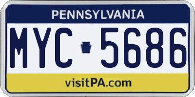 PA license plate MYC5686