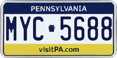 PA license plate MYC5688
