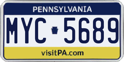 PA license plate MYC5689