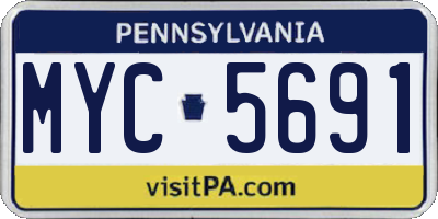 PA license plate MYC5691