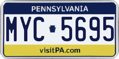 PA license plate MYC5695
