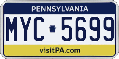 PA license plate MYC5699
