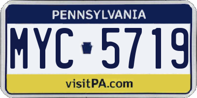 PA license plate MYC5719