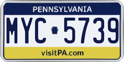 PA license plate MYC5739