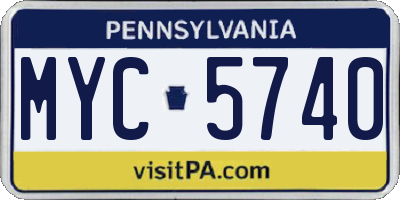 PA license plate MYC5740