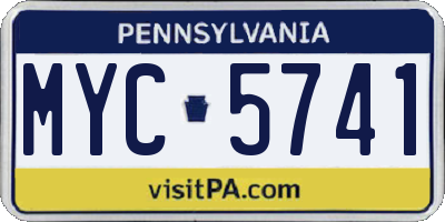 PA license plate MYC5741