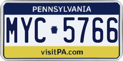 PA license plate MYC5766