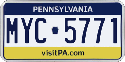 PA license plate MYC5771