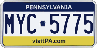 PA license plate MYC5775