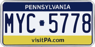 PA license plate MYC5778
