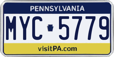PA license plate MYC5779