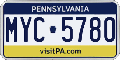 PA license plate MYC5780