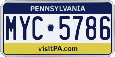 PA license plate MYC5786
