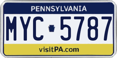 PA license plate MYC5787