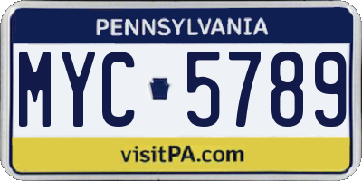 PA license plate MYC5789